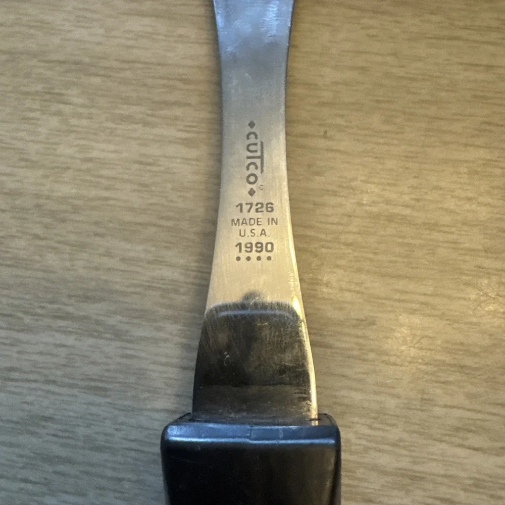 Cutco No. 1726 Three Prong Carving Fork USA Brown Handle Kitchen Utensil Vintage